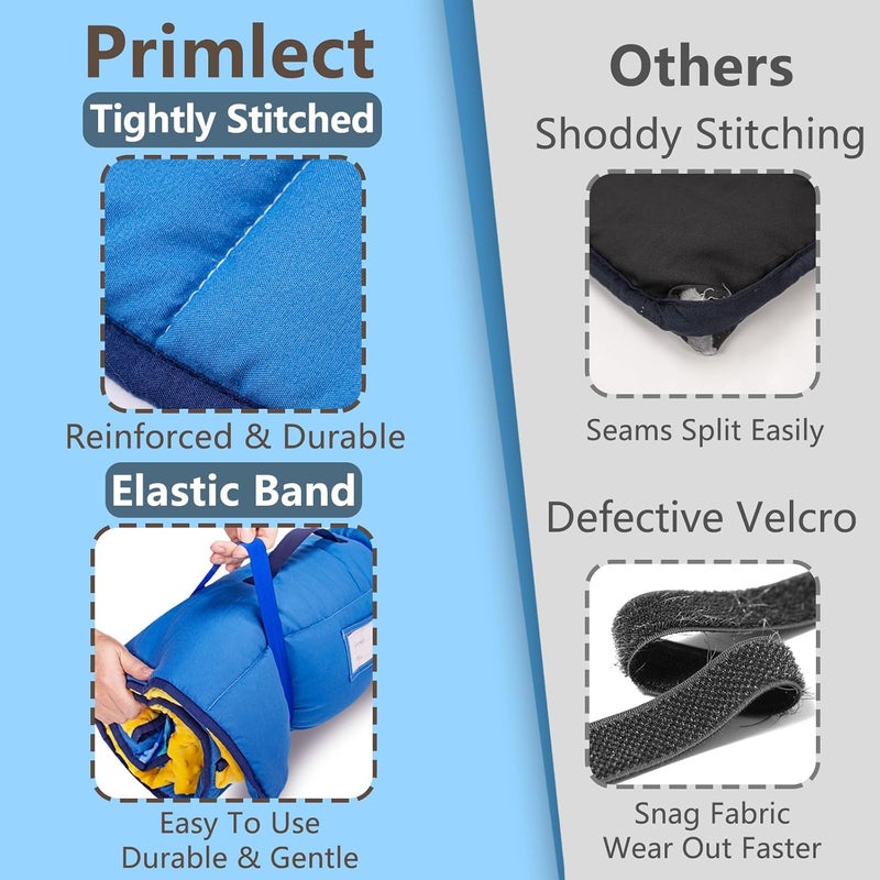 PRIMLECT Toddler Nap Mat with Removable Pillow and Fleece Blanket, Extra Large 55''x35'' Sleeping Bag, Washable, Light, Easy to Roll up, Perfect for Daycare, Preschool, Kindergarten, Travel - Image 4